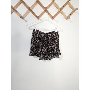 Abercrombie & Fitch Black Floral Ruffle Shorts - Size S